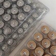 水晶莱茵石纽扣 10 件 - 闪亮钻石金属纽扣，适用于女士西装外套、晚礼服、衬衫 - 春夏新娘 DIY 珠宝配饰（18 毫米，黑色/金色/银色） - 彩色 - 查看 5