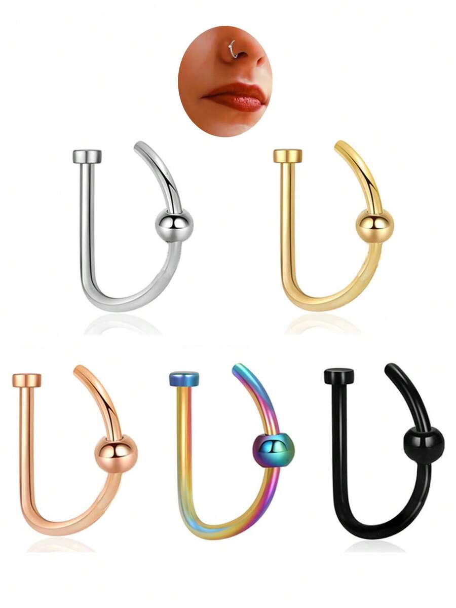 1 Máy Tính 18 Đồng Hồ Đo Mũi Vòng Vòng Bộ D Hình Mũi Mỏng Xuyên Vòng Vách Ngăn Môi Tragus Sụn Đôi Khuyên Tai Vòng dành Cho Nữ - Nhiều màu - Xem 1