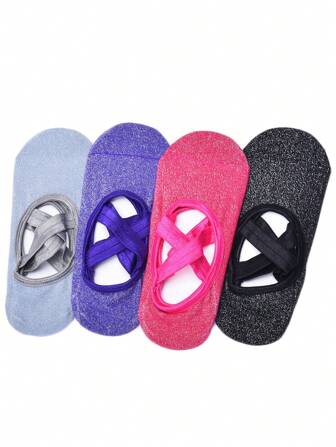 1 par Calcetines de yoga con tira cruzada