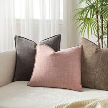 1pc Chenille Lumbar Throw Pillow Covers 16x24 Inch Soft Textured Decorative Cushion Cases For Couch Sofa Bed Solid Home Decor Pillowcases