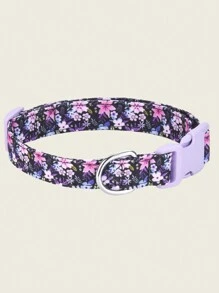 ECP515-1 Vòng cổ chó có hoa có mặt dây chuyền, Phụ kiện thú cưng bằng polyester có thể điều chỉnh, Thiết kế thoải mái cho chó nhỏ đến lớn - Màu tím - Xem 10