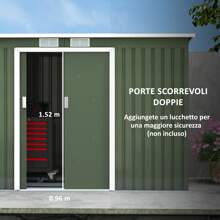 Outsunny Outdoor Sheds & Patio Storage - Green - View 5