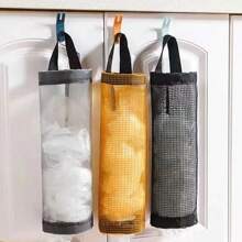 1 pieza unicolor Bolsa de basura almacenamiento moderno poliéster Bolsa de la compra Soporte para cocina - Gris - Ver 4