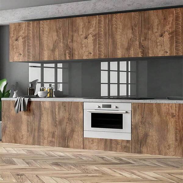 1 rola de tapet autoadeziv PVC maro cu granulație de lemn, hârtie de contact rezistentă la ulei de vinil, potrivită pentru dormitor, fundal pentru dormitor, decorare perete, autocolante pentru renovare, decojire panouri de perete, hârtie de perete, tapet, articole de decorare de primăvară, împrospătează-ți casa, autocolante de decorare pentru festival, cadouri, absolvire