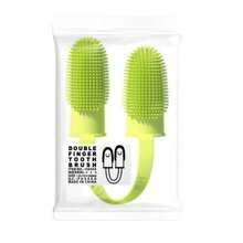 Cepillo de dientes para perro, kit de cepillo de dientes de dedo, cerdas de 135º para una fácil limpieza de los dientes, cepillo de dientes doble de dedo para el cuidado dental de cachorros, gatos y mascotas pequeñas