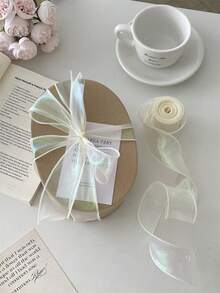 4cm Iridescent Organza High-End Elastic Ruffle Bubble Pleated Ribbon For Cake, Birthday Box, Gift Wrapping, Decorations, Flower Arrangements, DIY Bow, Mother's Day, Valentine's Day, Goddess Festival, And Other Festive Occasions - Multicolor - View 3