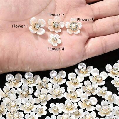 40颗仿珍珠珠子，花瓣形吊坠，女士DIY手链项链耳环发饰服装工艺材料配件