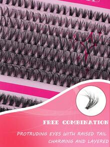 Bộ lông mi giả sang trọng CIMAYDIME 280 Clusters DIY: Kiểu phối thời trang 30D 40D 50D 60D 80D 100D, Hoàn hảo để trang điểm hàng ngày và dự tiệc, Tạo lớp trang điểm mắt to hấp dẫn không giới hạn! - màu đen - Xem 2