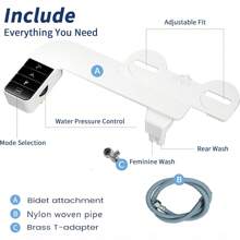 Bidet Attachment For Toilet, Retractable Self Cleaning Cold Water Bidets For Existing Toilets, Bidet Toilet Seat Attachment With Pressure Controls, Bidet Attachment For Frontal & Rear Wash - Multicolor - View 9
