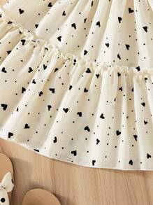 Ärmelloses Halfter-Hals-Kleid mit Rüschensaum und Blumen Muster für Kleine Mädchen, Sommer