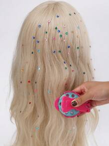 Hair Bedazzler Kit Herramienta De Peinado De Bedazzler Gem Stamper Hair Con Grapadora Diamond Sparkle Juego De Grapadora De Pelo(1 Herramienta +  Gemas)