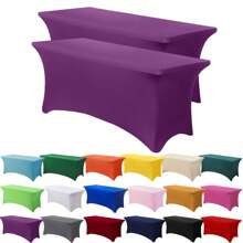 1/2 piezas Mantel de spandex, cubierta de mesa elástica, mantel rectángulo ajustado, cubierta de mesa elástica universal para bodas, banquetes, fiestas y eventos en el patio