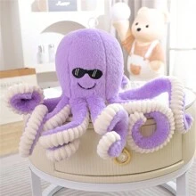 Lovely Sunglasses Simulation Octopus Plush Toy Soft Stuffed Animal Kawaii Octopus Dolls Home Accessories Cute Doll Gifts