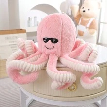 Lovely Sunglasses Simulation Octopus Plush Toy Soft Stuffed Animal Kawaii Octopus Dolls Home Accessories Cute Doll Gifts