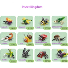 Small Particle Insect Building Blocks, Kids Educational Cognitive Assembly Animal Models, Versatile Styles Room Decoration Room Decoration - Multicolor - View 3