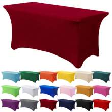 1/2 piezas Mantel de spandex, cubierta de mesa elástica, mantel rectángulo ajustado, cubierta de mesa elástica universal para bodas, banquetes, fiestas y eventos en el patio