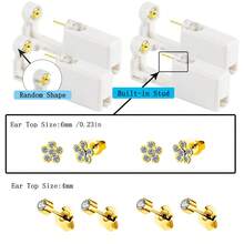 8pcs/Sets Ear Piercing Kit Disposable Self Ear Piercings Gun Kit Tool With Built In Ear Stud - White - View 2