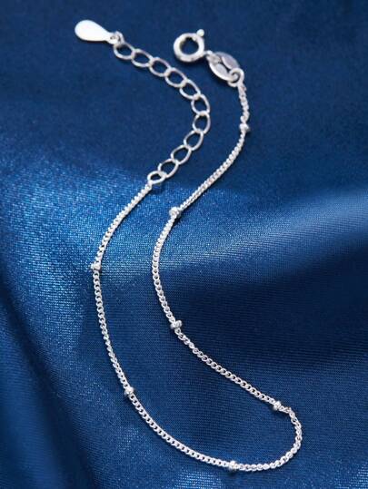 1入組女用純銀珠子手鍊,適合日常佩戴