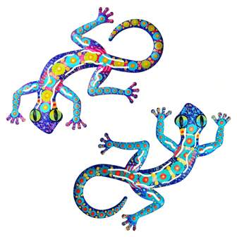 1pc/2pcs, Creative Metal Gecko Wall Decor (11.8''), Vivid Colorful Metal Gecko Suitable For Indoor & Outdoor Decor, Home Decor, Garden Decor, Yard Decor, Party Decor, Holiday Decor, Porch Decor, Celebration Decor, Wedding Decor, Mother's Day Gifts - Ideal Gift For Gecko Lovers