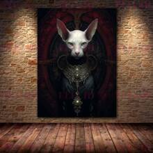 1pc Wall Arts Posters Animals Victorian Vintage Animal Portrait Art Poster And Print Home Decor Black Cat Lion Rabbit Raven Wall Art Canvas Painting Optional Frame Animals
