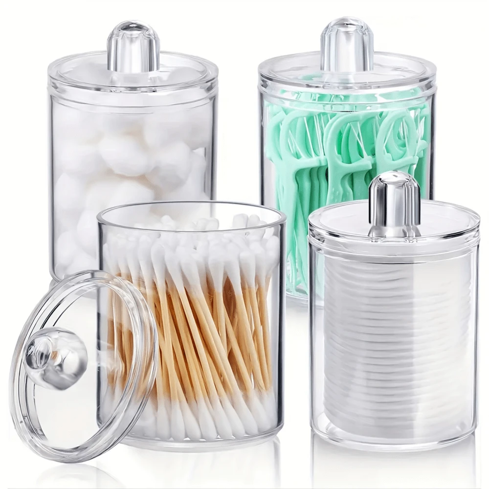 1 Portable Round Container With Lid For Bathroom Storage, Toothpicks ...
