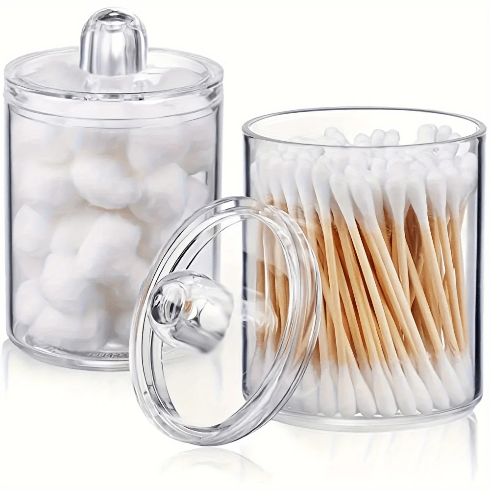 1 Portable Round Container With Lid For Bathroom Storage, Toothpicks ...