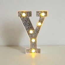 1 pieza 21/16cm Lámpara de letra, lámpara de decoración de escritorio, lámpara de letra de lentejuelas brillantes, regalo sorpresa para amigas, hermanas, novios, padres, niñas, lámpara de decoración de cocina, lámpara de atmósfera de restaurante, lámpara de atmósfera de dormitorio romántico luminoso, luz rosa de color cálido, regalo favorito y popular de luz nocturna, regalo de cumpleaños, lámpara de atmósfera de fiesta, lámpara de decoración de cumpleaños feliz, lámpara de fiesta - amarillo - Ver 29