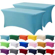1/2 piezas Mantel de spandex, cubierta de mesa elástica, mantel rectángulo ajustado, cubierta de mesa elástica universal para bodas, banquetes, fiestas y eventos en el patio