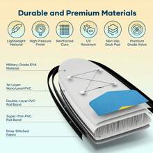 充氣划板站立式划槳板，SUP板，青少年和成人夏季專用，尺寸為120" x 30" x 6"