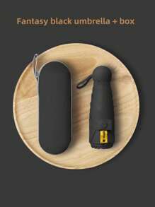 1pc Uv Protection Rain/Sun Dual-Use Mini Umbrella, Portable Pocket Umbrella With Uv Coating, 6 Bone Reinforced Folding Sun Umbrella, Black For School,Office,Household,Travel, Back To School Supplies,Spring Summer Picks,Brides Maid Gifts,Room,Bedroom Decor,Beach,Travel,For Men,For Women,Vacation,Cute Stuff,Mother's Day Gift,Bedroom Decor,Garden,Kitchen Decor,Summer,Beach,Travel Essentials,Room Decor,Squishy,Graduation - Black - View 9