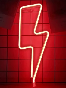 1pc Indoor Room Wall Decor Lightning Shaped Neon Light, Bolt Neon Light Sign For Wall Decor With Hook, Usb Or Battery Powered Led Lightning Signs, For Bedroom,Living Room,Game Room, Bar, Wedding Decoration, Birthday Party Supplies, Christmas Gifts For Friends - Multicolor - View 14