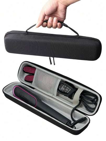1 pieza Caja de almacenamiento portátil para rizador de pelo, peine para cabello liso, bolsa de almacenamiento portátil, caja de empaquetado a prueba de golpes y presión para pinzas de permanente, bolsa de almacenamiento impermeable para accesorios de rizador de pelo, funda protectora, bolsa de maquillaje, artículos de viaje, artículos esenciales para vacaciones, organizador de maquillaje, artículos de regreso a la escuela