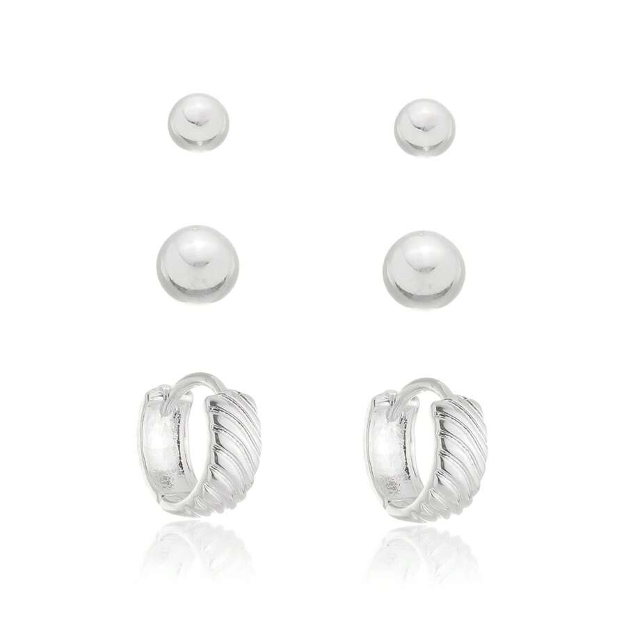Women Stud Earrings - Bạc - Xem 1