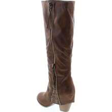 Women's Side Zip Decorative Lace Winter Boot - 譚 - 查看 4