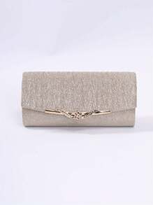 1 pieza Bolso de mano metálico mini con pliegues y brillo con correa de hombro, estilo simple para fiestas de mujeres, bodas y uso diario, bolso de fiesta perfecto para fiesta, boda, cena/banquete que combina con vestidos de fiesta, vestidos de noche y vestidos de lentejuelas