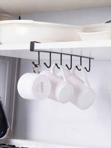 6/12钩收纳挂钩，铁艺橱柜无痕挂钩，多排挂钩，无需钻孔，适用于衣柜和厨房橱柜，厨房用品，厨房配件，厨房工具 - 彩色 - 查看 10