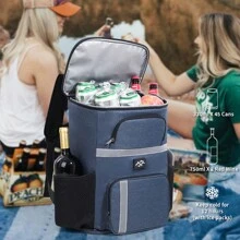 Túi đựng đồ ăn trưa cách nhiệt và chống dầu dễ thương in hình quả dâu tây và cơm chiên Túi tổ chức trường học Túi đựng giáo viên Túi lớp học Túi tổ chức lớp học - Xám - Xem 12