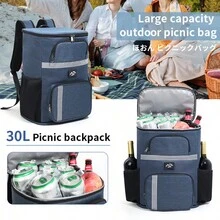 Túi đựng đồ ăn trưa cách nhiệt và chống dầu dễ thương in hình quả dâu tây và cơm chiên Túi tổ chức trường học Túi đựng giáo viên Túi lớp học Túi tổ chức lớp học - Xám - Xem 2