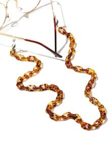 1 pièce Chaîne de décoration de lunettes en acrylique léopard, sangle anti-chute de lunettes individualiste, porte-chaîne de lunettes de soleil pour femmes, sangles de lunettes pour femmes, peut être utilisé comme corde de suspension de masque - Multicolore - Voir 2