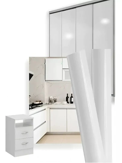 Adesivo Decorativo Branco Brilho Geladeira Armarios Fogão Móveis