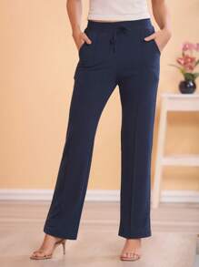 Women Pants - 藏蓝色 - 查看 3