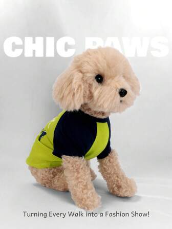 1 Piece Of Pet Supplies, Pet Clothing, Summer Clothing, Dog Clothing, T-Shirt, Shoulder Insert, Print, Small Dog Clothing, Cool Fish, Vest, Spring/Summer New Style, Dog Clothing, Cat Clothing, Teddy, Bear, Breathable Cartoon, Sun Protection, Cute, Slim Fit