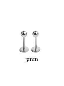 2个20G不锈钢球形耳钉，2-5mm扁平耳骨耳屏鼻环，女士耳部穿刺饰品 - 球平底耳釘 - 查看 28