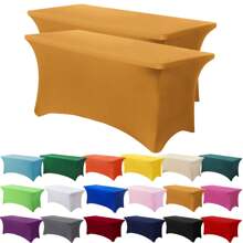 1/2 piezas Mantel de spandex, cubierta de mesa elástica, mantel rectángulo ajustado, cubierta de mesa elástica universal para bodas, banquetes, fiestas y eventos en el patio