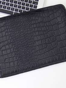 Funda ultra delgada y cómoda compatible con portátiles de 13/13,3 pulgadas Pro y Air, estuche protector de viaje, estuche protector de portátil, estuche protector de portátil de PU con estampado de cocodrilo, compatible con modelos M4/M3/M2/M1 de 2024 a 2021, color negro compatible con MacBook