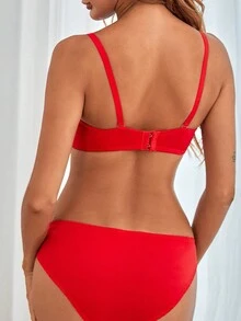 Conjunto de 3 sostenes push-up sin costuras y con aros de unicolor para mujer - Multicolor - Ver 8