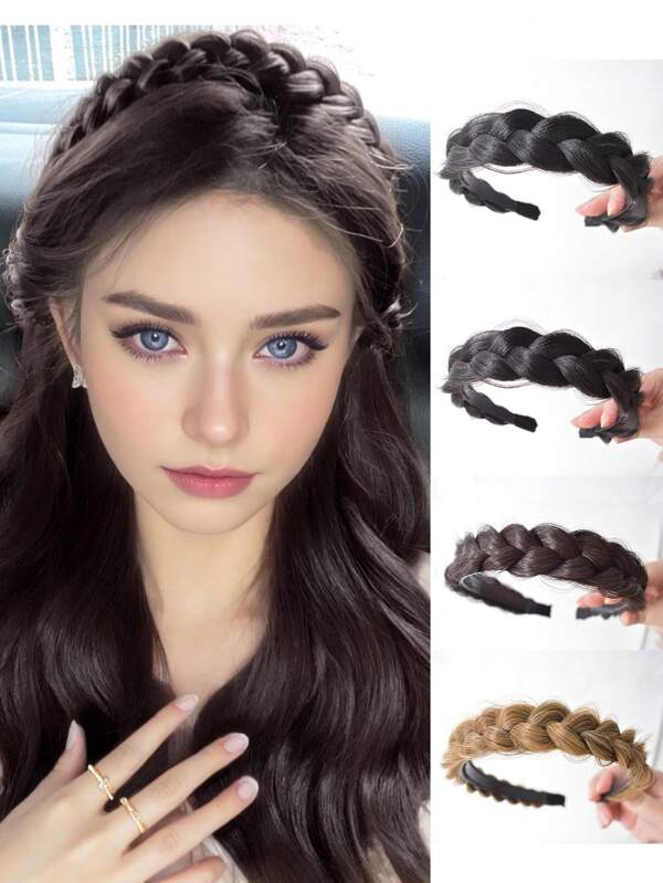 SHDanrtsey Diadema ancha de punto, accesorio de cabello de moda, banda elástica antideslizante adecuada para mujeres y niñas