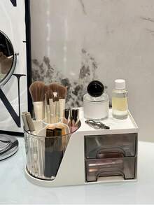 1 buc. Recipient minimalist pentru pensule de machiaj și cosmetice, suport rotativ la 360° pentru pensule de machiaj, organizator de birou multifuncțional pentru sufragerie, baie, casă și magazine de machiaj, elegant și ușor de utilizat în orice cameră - nu necesită instalare, organizator de machiaj rotativ de înaltă calitate cu design spațios - Multicolor - Vizualizare 7