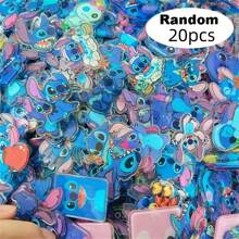Llaveros de acrílico lindos de anime de Stitch con 10/20 piezas, encantos de llavero de personaje de caricatura, accesorio colorido para llaves de auto - Multicolor - Ver 9