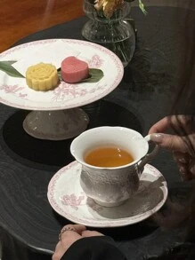 1套北歐風陶瓷杯具套裝，創意美式拿鐵咖啡杯+托碟套裝，適用於家庭廚房，高檔下午茶套餐，日常使用及節日禮品、生日祝福和宴會用品。男女朋友皆宜的完美禮物。 - 彩色 - 查看 3